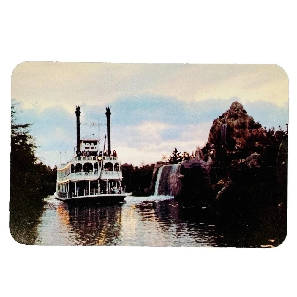 Vintage Disneyland Postcard Mark Twain Riverboat Frontierland Hallmark PDL 20